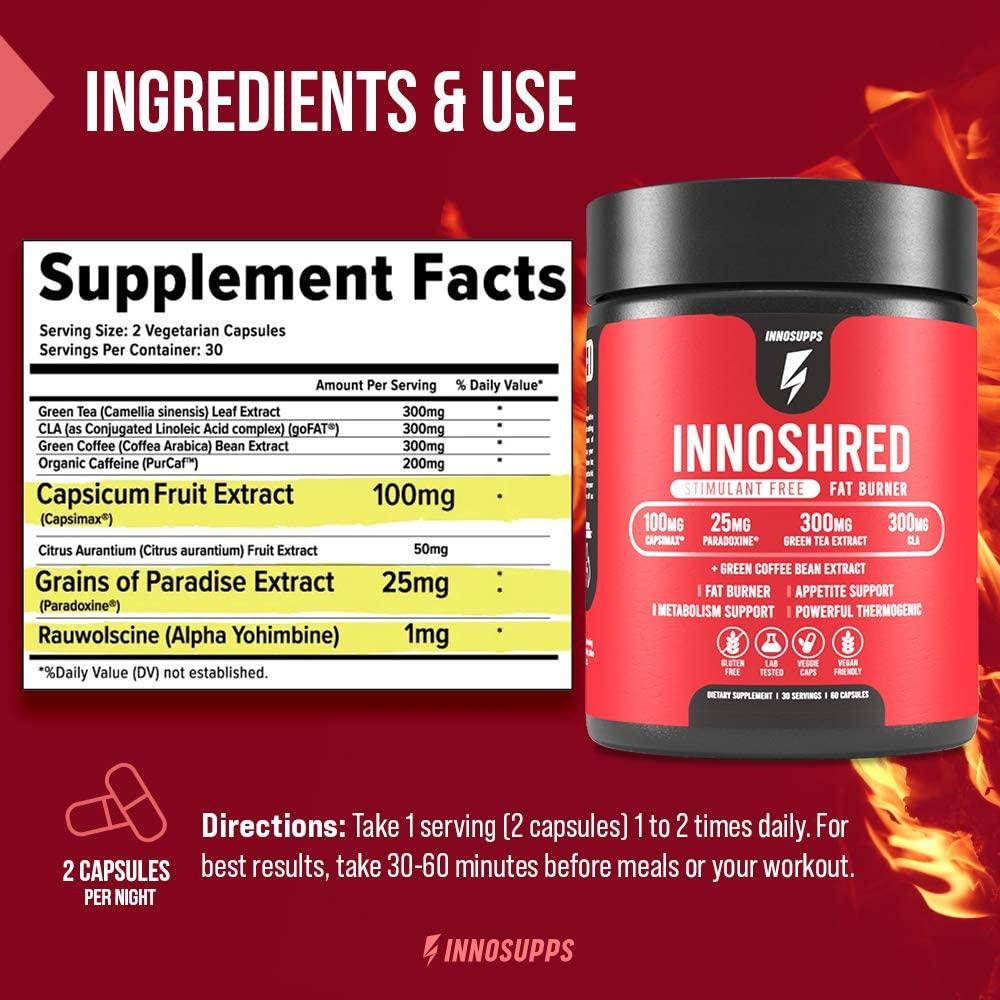 Inno Shred Day Time Burner Stimulant Free Weight Loss Supplement