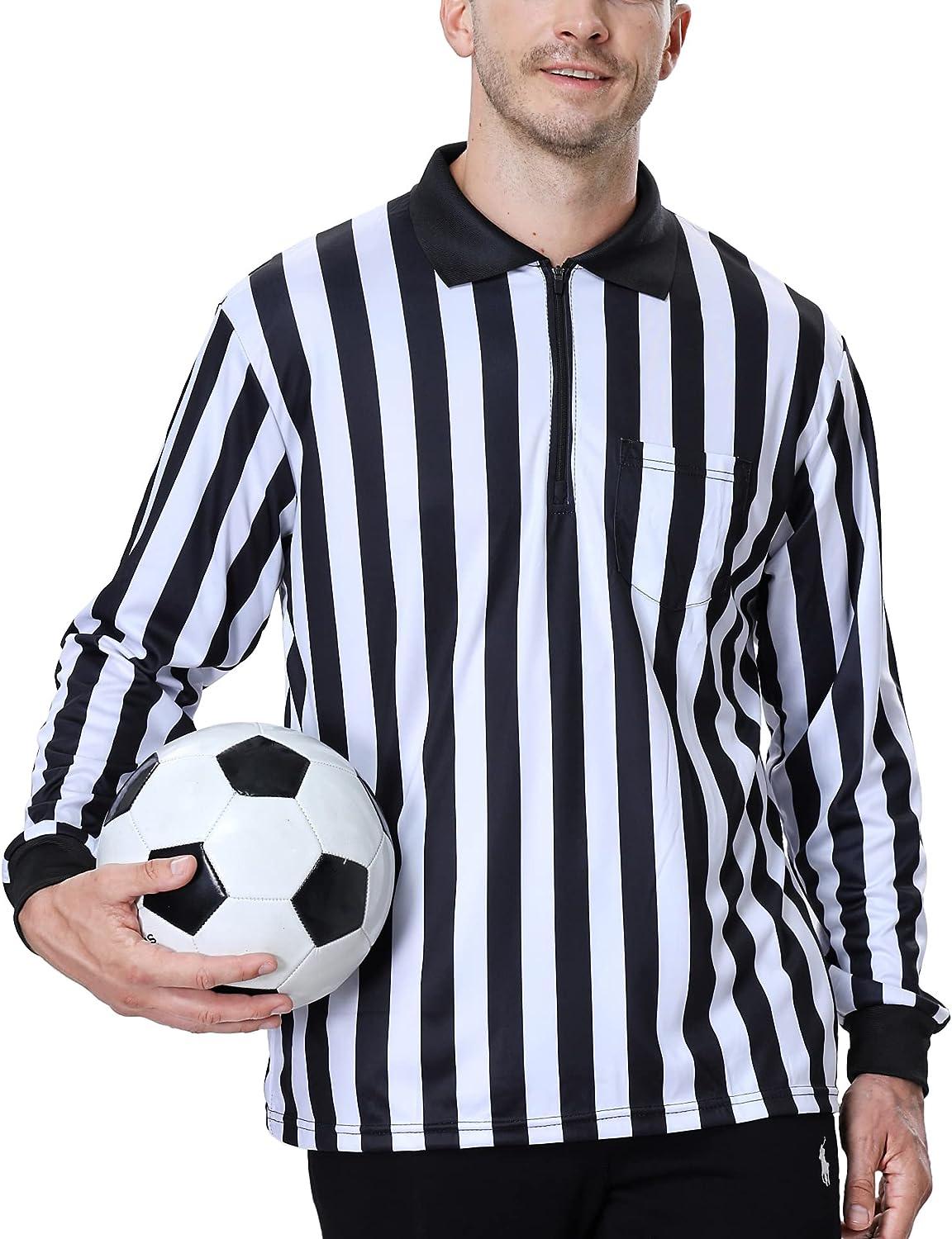 TOPTIE Pro-Style Referee Shirt | Men's Official Long Sleeve Black ...