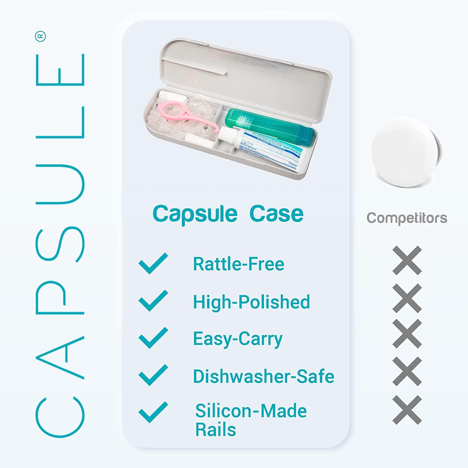 CAPSULE DENTAL Retainer Travel Case Retainer, ToothBrush, Toothpaste