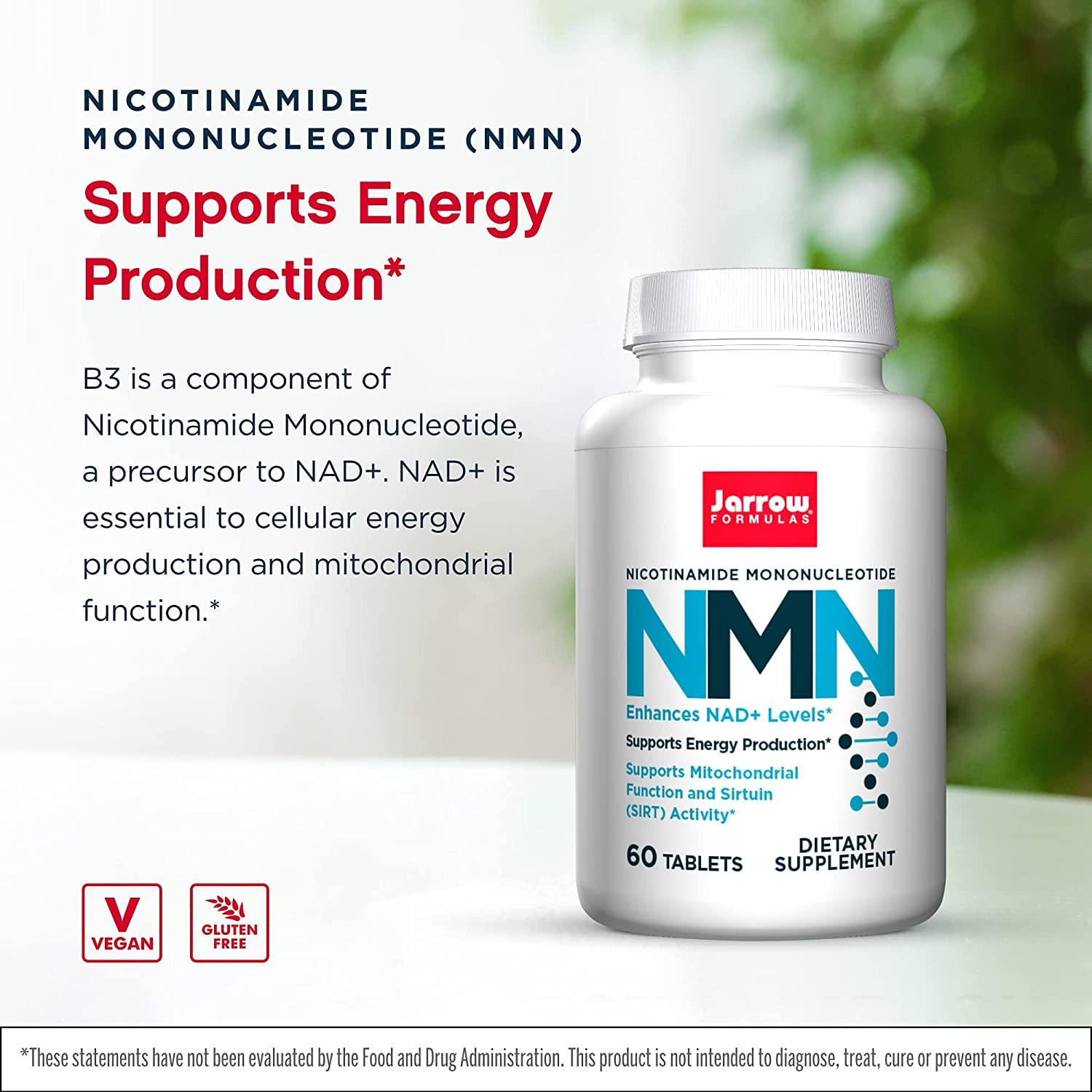 Buy Jarrow Formulas NMN 60 Tablets Premium Nicotinamide Mononucleotide Supplement for Cellular