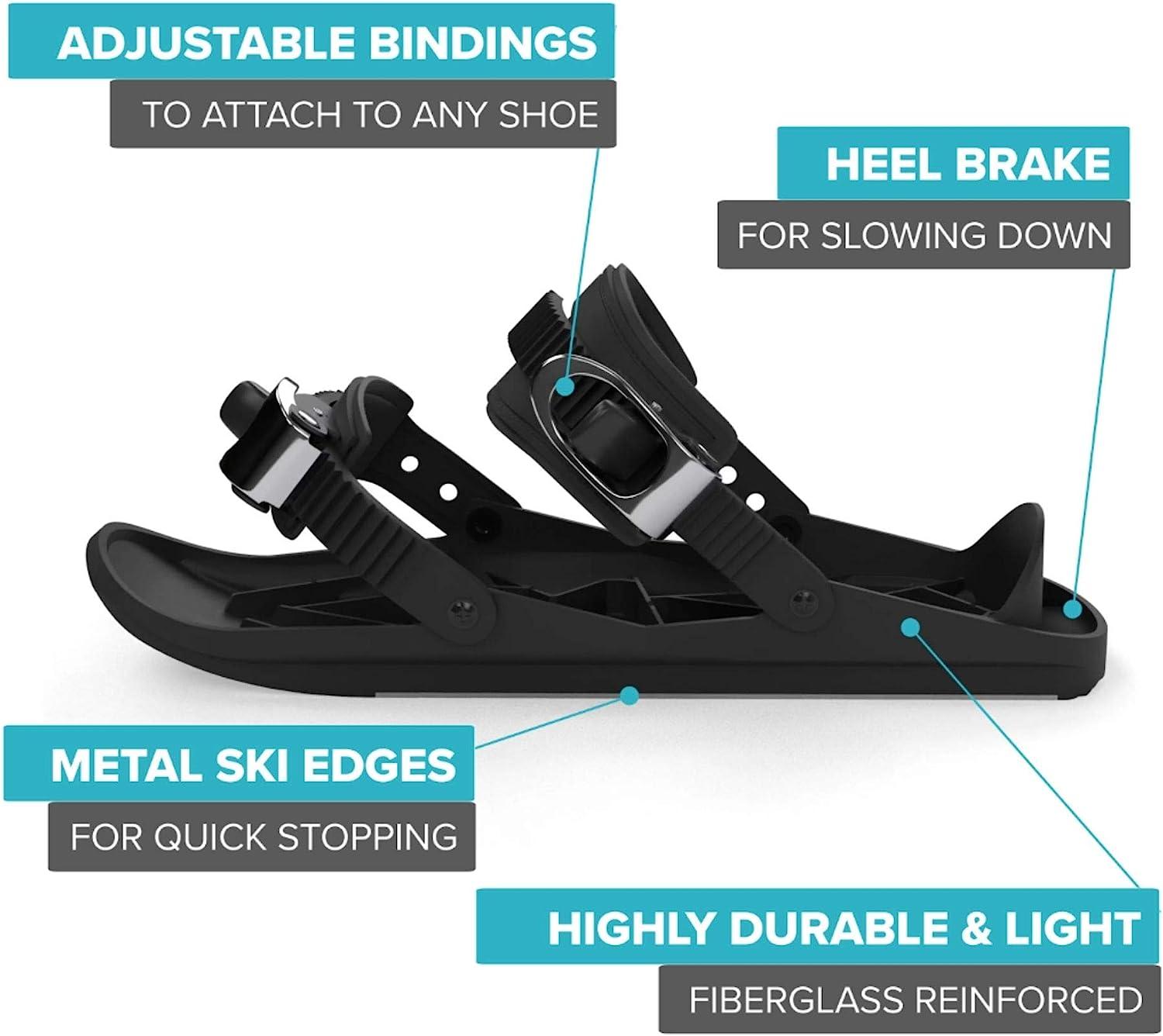 Snowfeet X - Mini Short Ski Skates for Snow Pro Version, Skis for Winter  Shoes, Short Snowskates Snowblades Skiboards