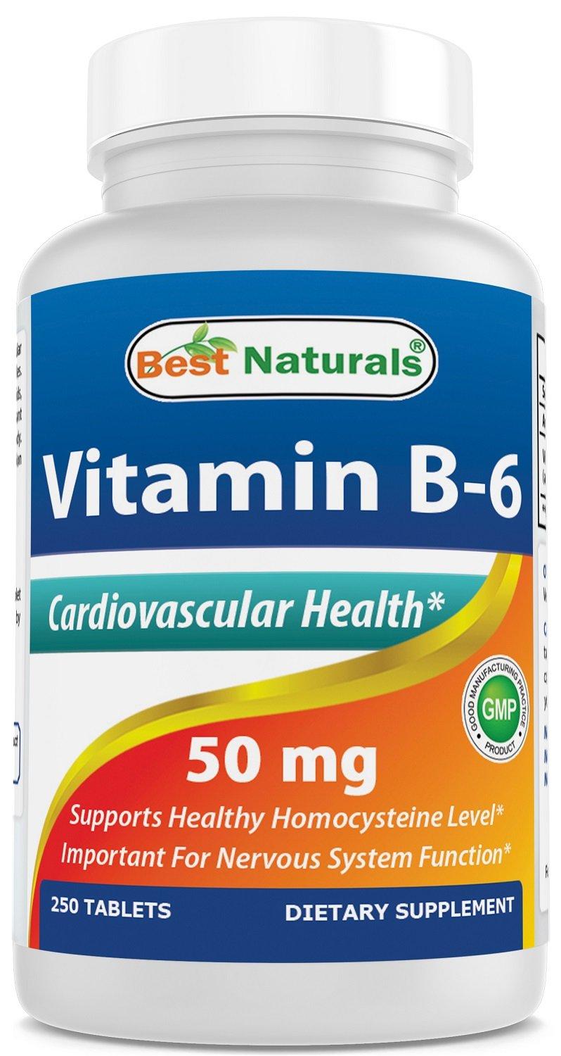 Best Naturals Vitamin B6 50 mg 250 Tablets