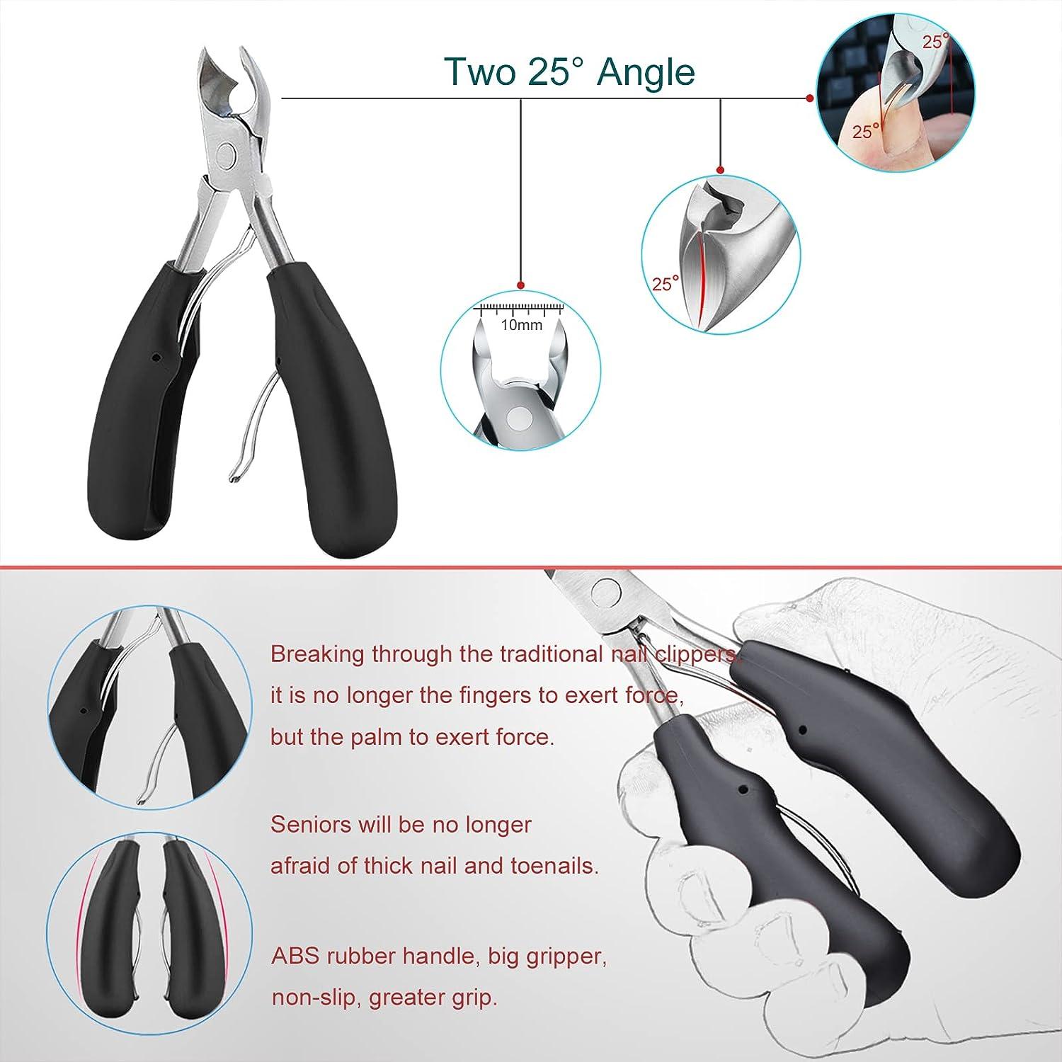 Toenail Clippers for Seniors Thick Toenails, Toe Nail Clippers Adult Thick  Nails Long Handle 16mm Wide Jaw Opening Nail Clippers Heavy Duty Nail