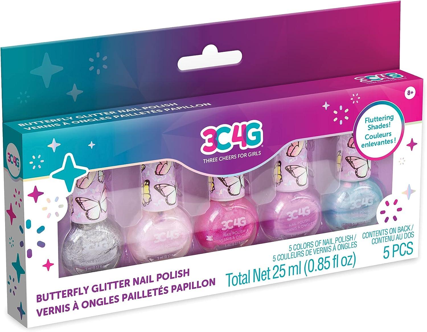 Three Cheers for Girls Butterfly Nail Polish Set for Girls NonToxic