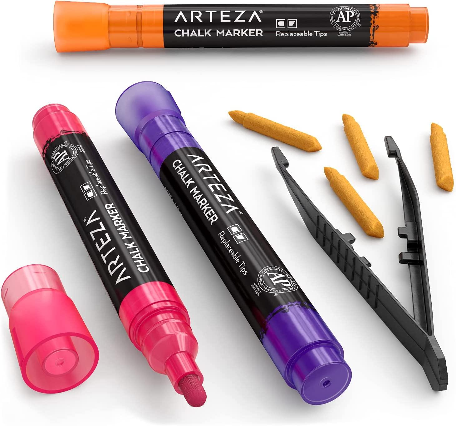 Arteza Metallic Acrylic Paint Markers Art Supply Set, 16 Colors - 20 Pack 