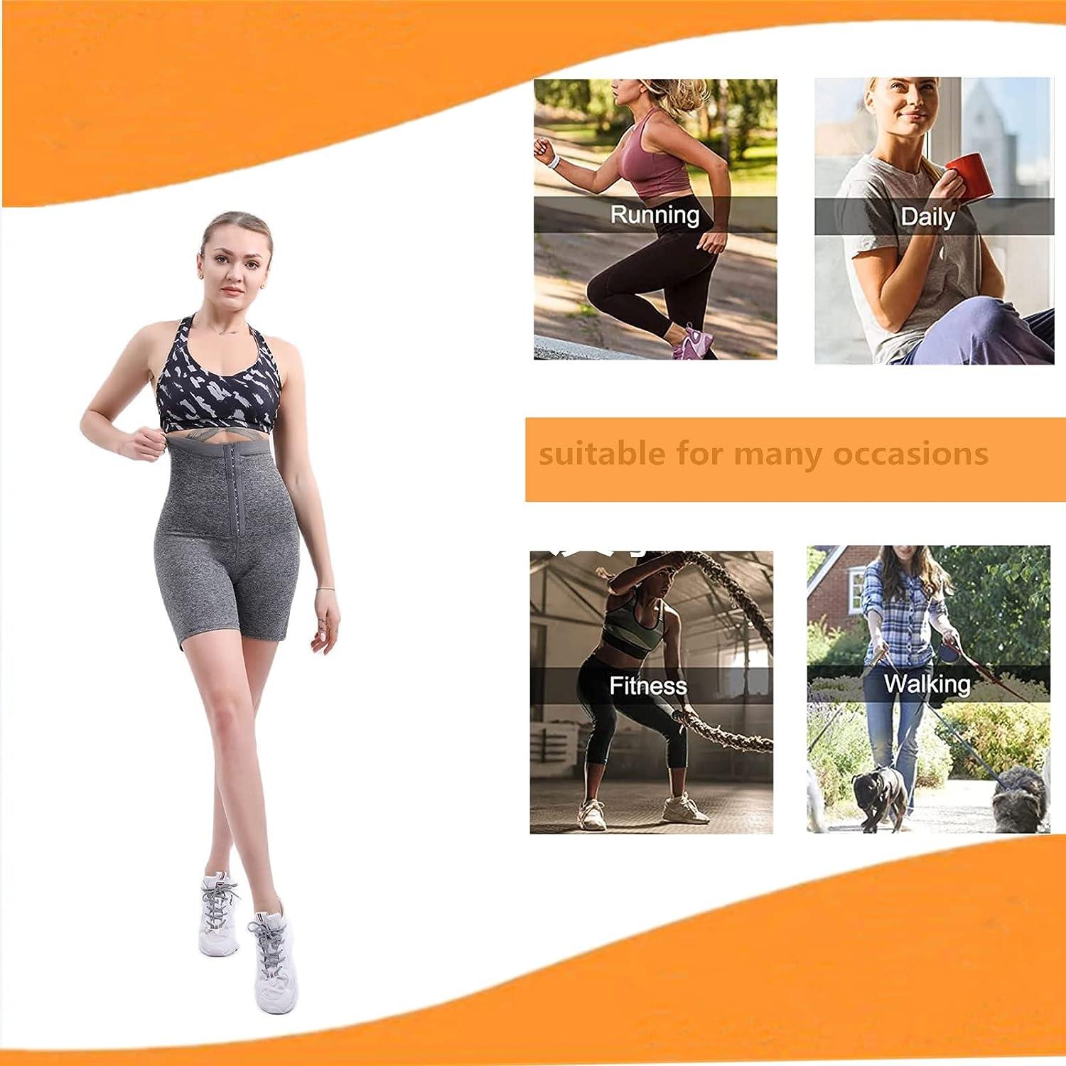 Body Shaper Sauna Slimming Pants Hot Thermo High Waist Fat Burning Sweat  Capris Workout Shapers for Weight Loss Grey1 L/XL
