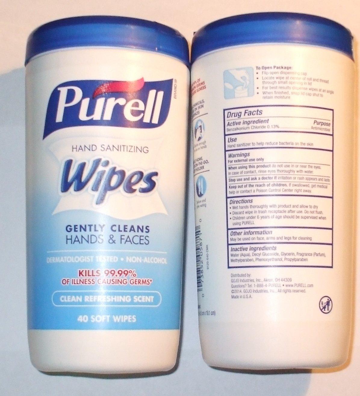 Purell Wipes Clean Scent Size 40ct Purell Wipes Clean Scent Canister 40ct
