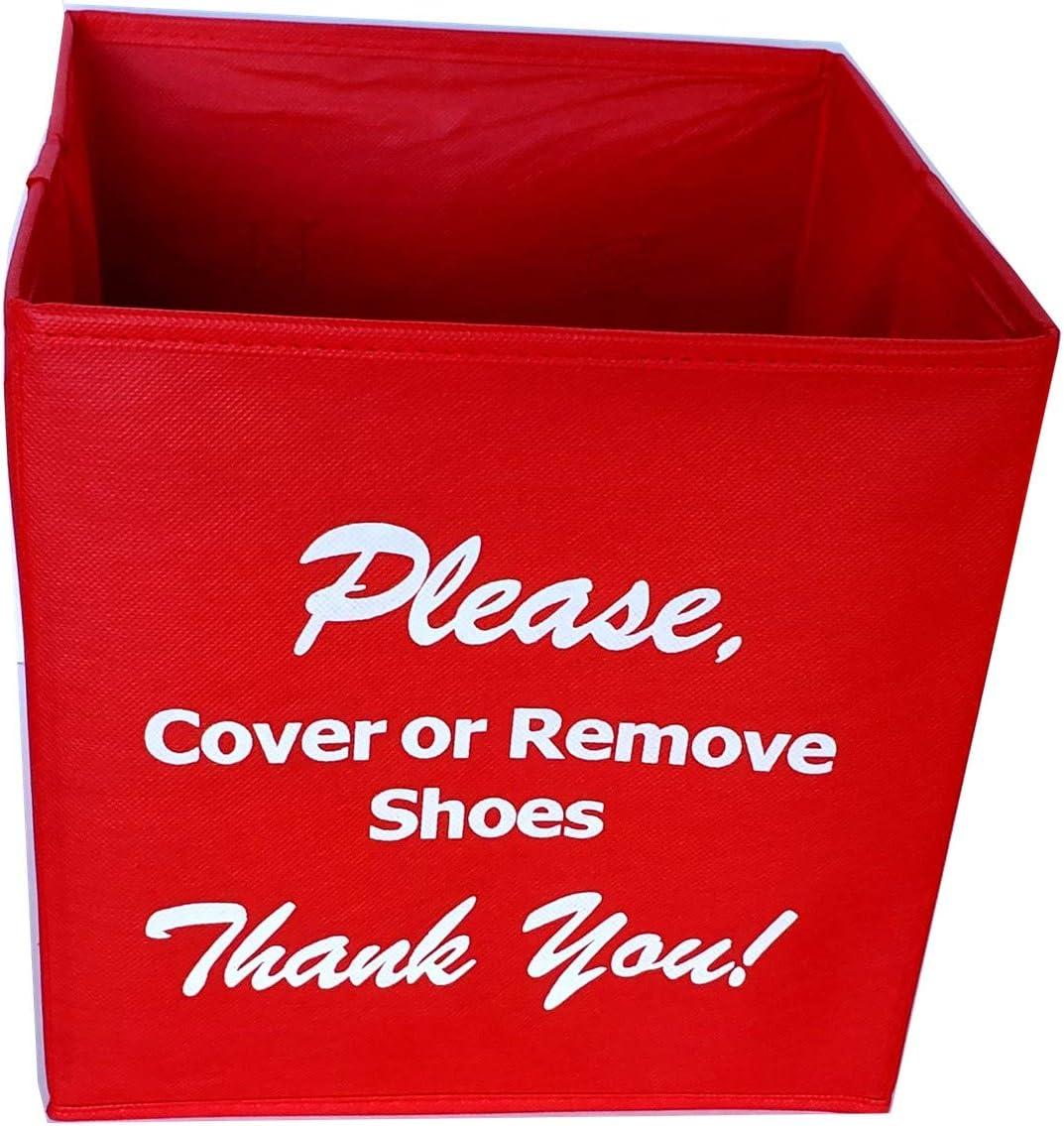 Red Bootie Box Collapsible Shoe Cover Holder for Disposable Shoe
