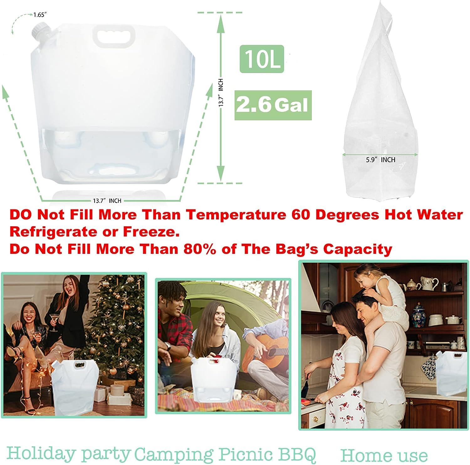 20.8Gallon(80Litres) Water Storage Containers, Foldable Water Bag, BPA-Free,  8PCS-2.6Gallon/10L,Premium
