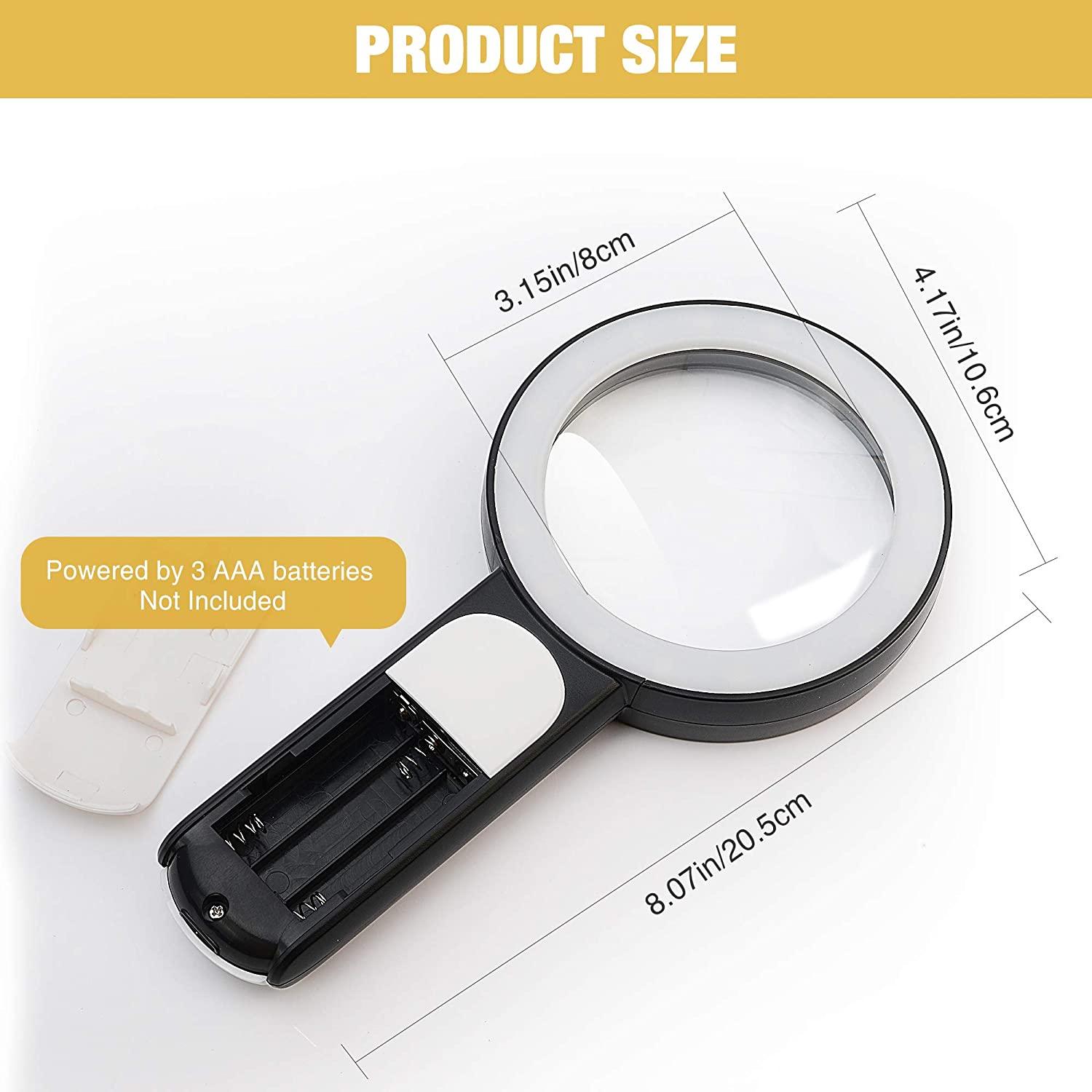 HandHeld Magnifying Glass With Light-High Power