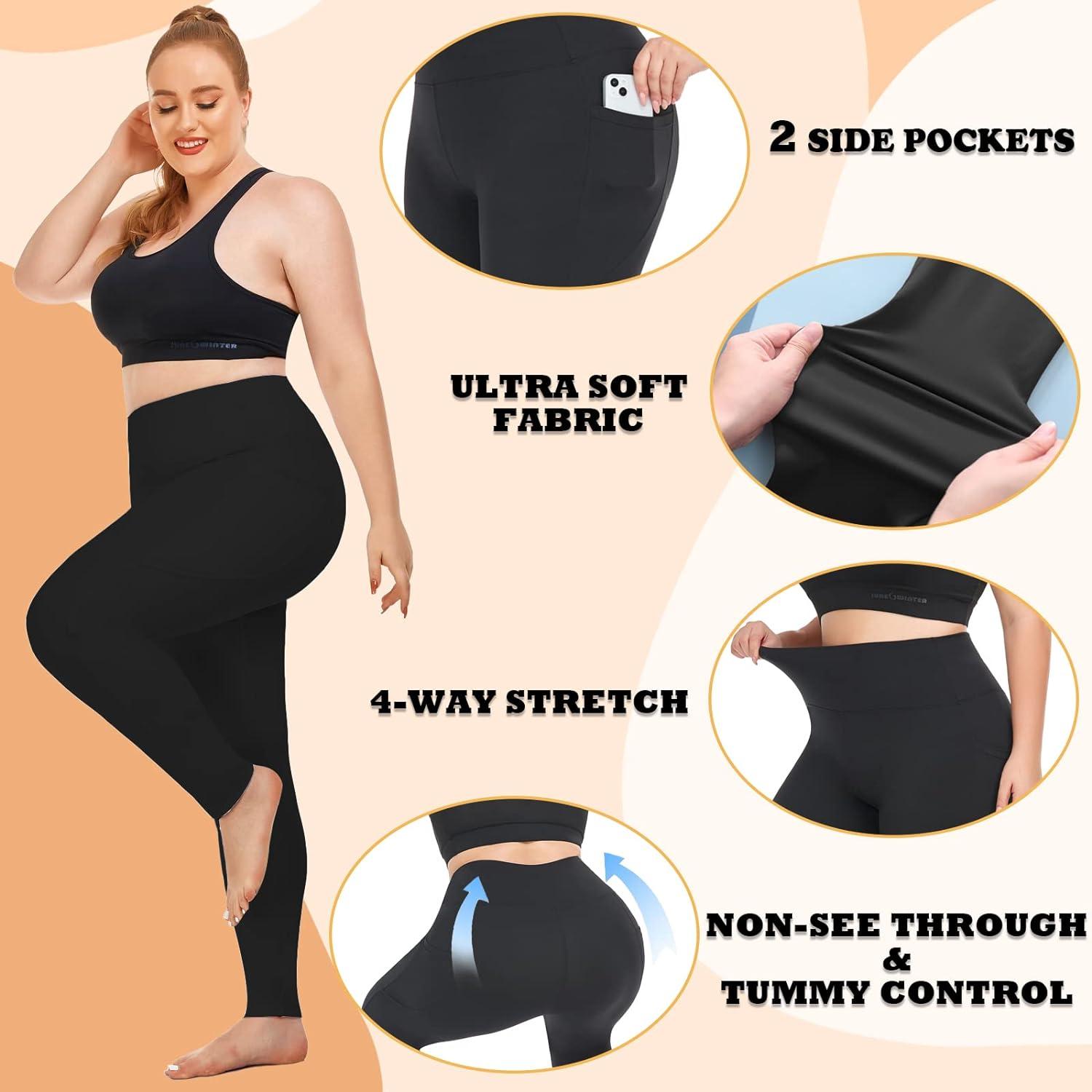 2-Pack Yoga Pants for Women Leggings with Side Pockets Workout