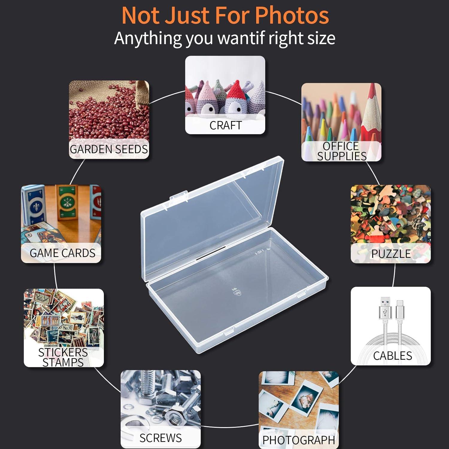 Photo Storage Box 4x6 18 Inner Extra Large Photo Case Large Photo Organizer  Acid-Free Photo Box Storage Photo Keeper Photo Storage Case Plastic Craft  Storage Box for Photo Stickers Stamps Seeds (Clear 18 Boxes) 18 Boxes Clear