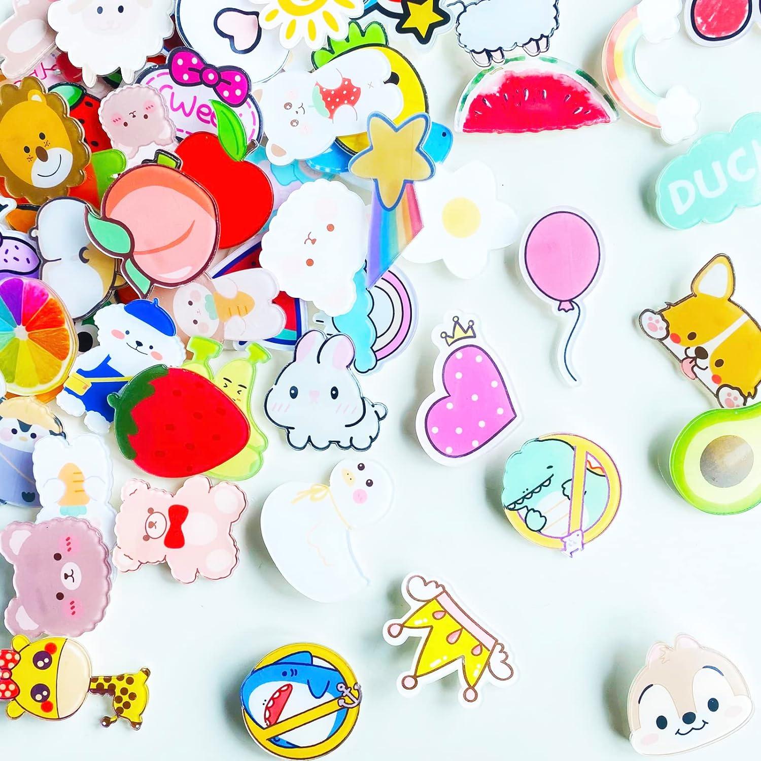 60 Pcs Acrylic Brooch Pins Set Cute Pins for Backpacks Aesthetic Pins for  Backpack Bags Hoodies Hats Jackets Kawaii Stuff A Gift for Girls