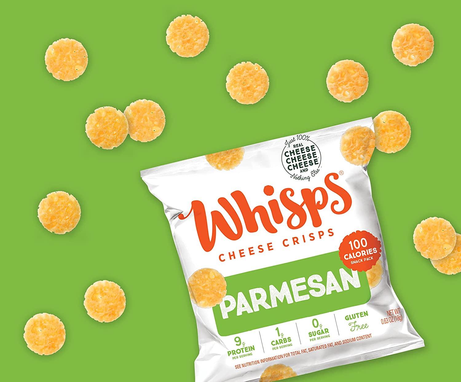 Whisps Cheese Crisps Parmesan & Cheddar Cheese Snacks Keto Snacks 6