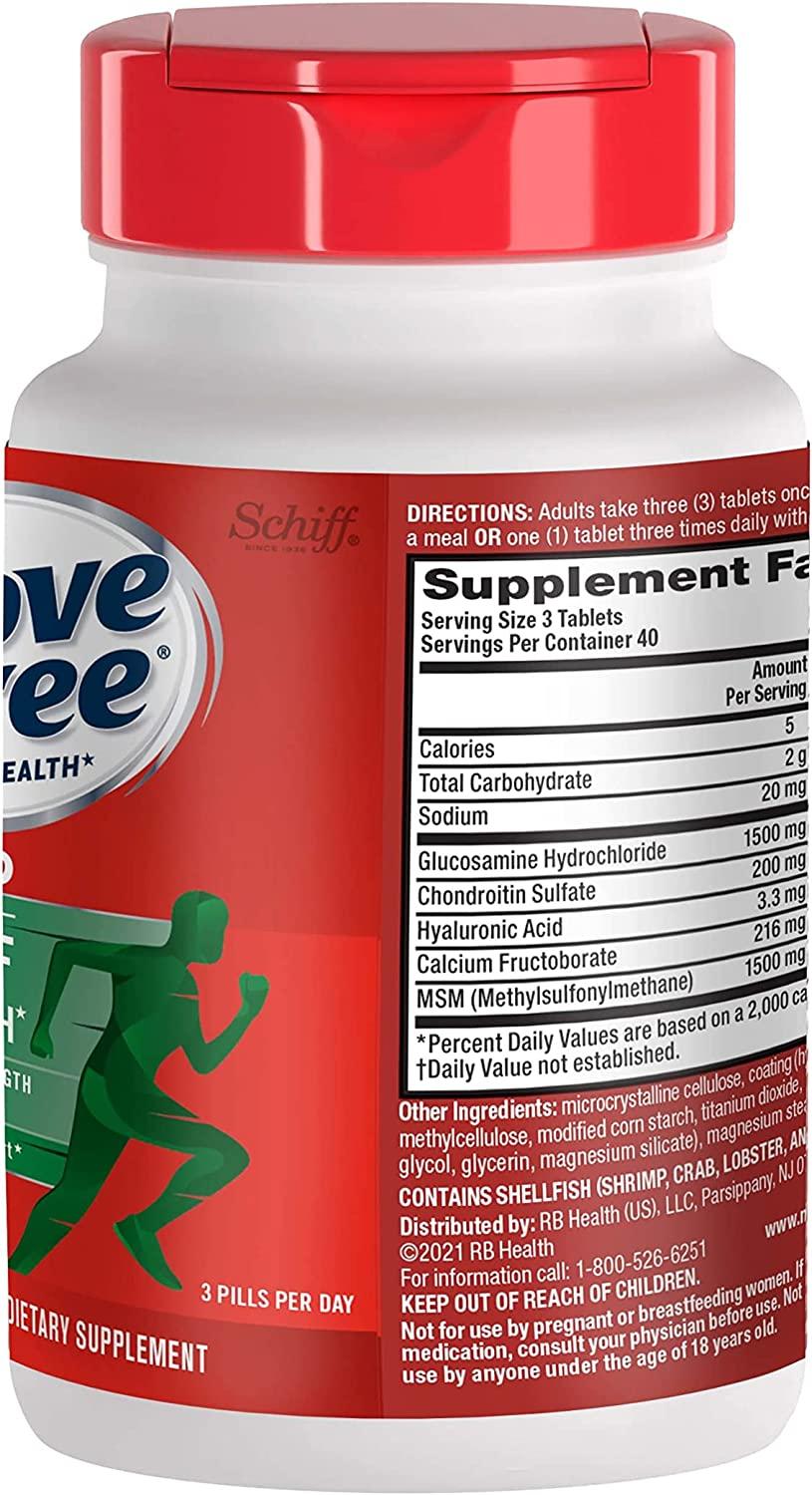 Move Free Advanced Glucosamine Chondroitin MSM Joint Support Supplement For  Men and Women, Supports Mobility Comfort Strength Flexibility & Bone -  (120ct bottle), Coated Tablets*