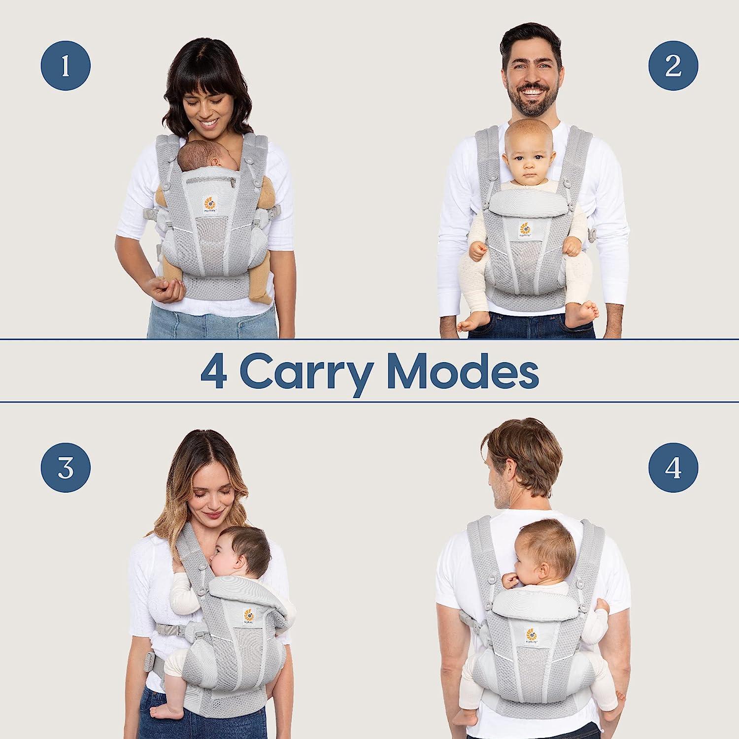 Ergobaby Omni 360 All-Position Baby Carrier for Newborn to Toddler with  Lumbar Support & Cool Air Mesh (7-45 Lb), Pearl Grey
