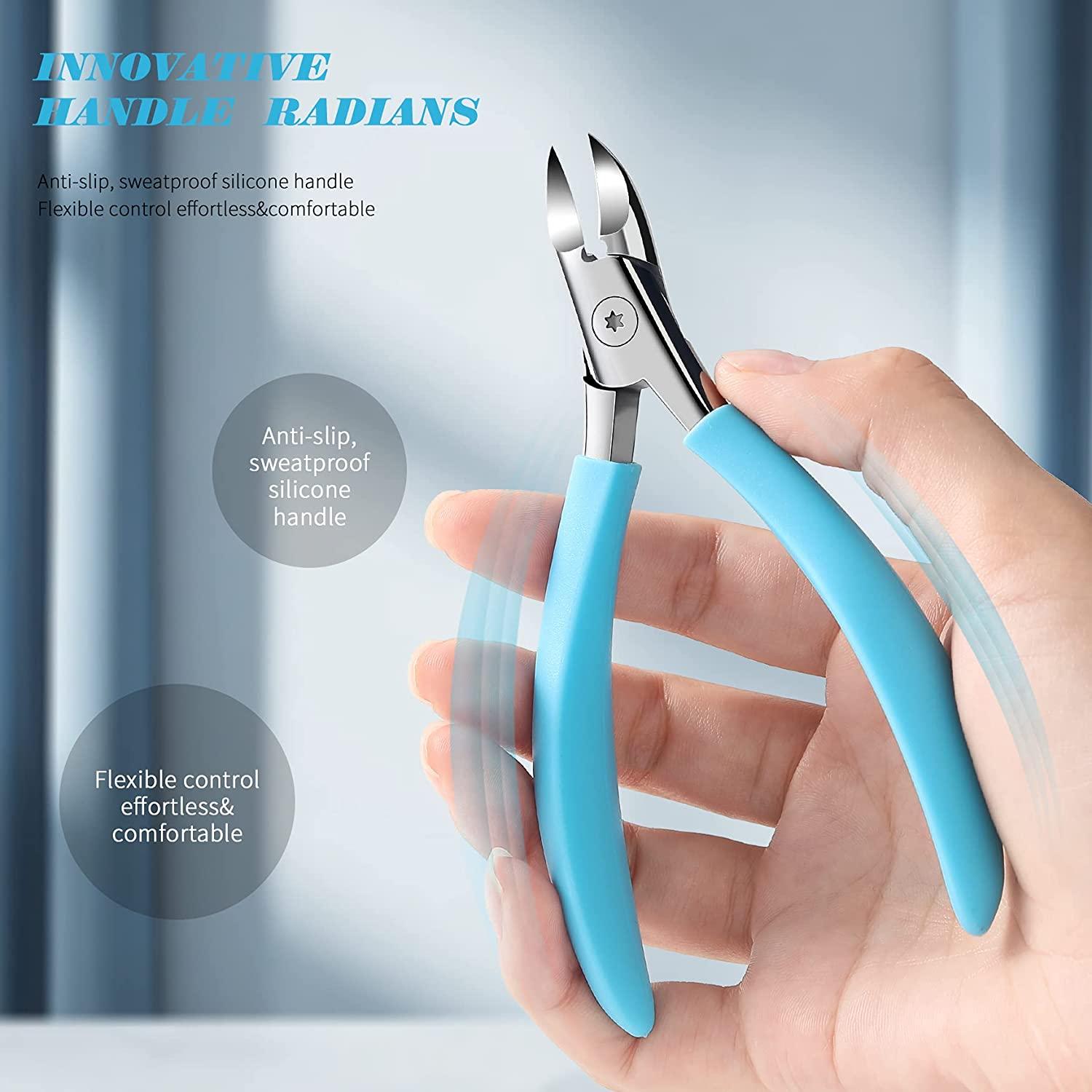 Podiatrist Toenail Clippers - Heavy Duty Stainless Steel Professional  Ingrown Thick Toe Nail Clipper Set For Men & Seniors - Precision Cutter  Nipper