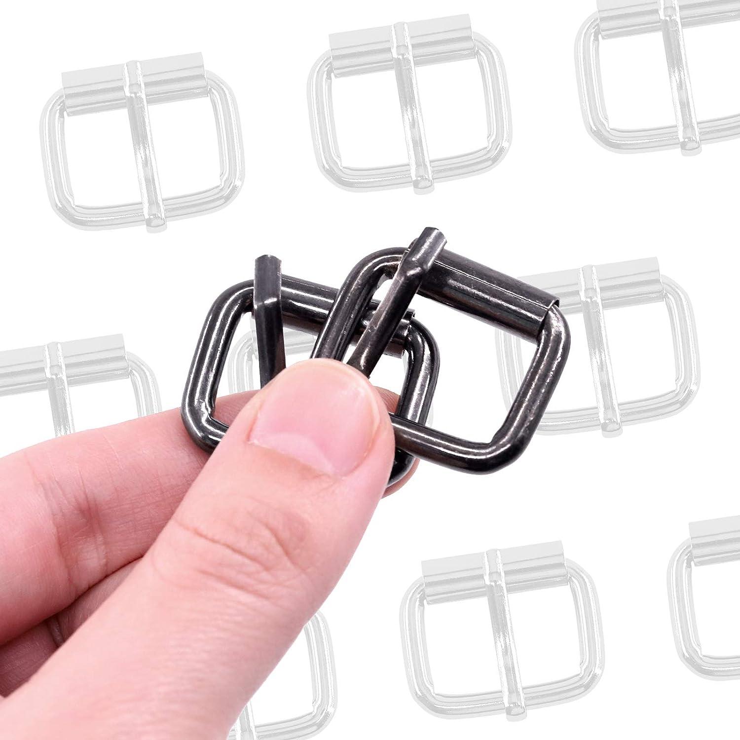Adjustable Buckles Slide Bag Clasps Webbing Rings Handbag Belt Buckles  Hardware Bag Clasp Luggage Strap Buckles 1 (Silver)