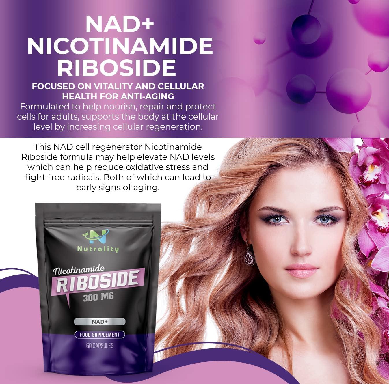 Nutrality Nicotinamide Riboside Supplement 300 mg NAD+ Cell Regenerator