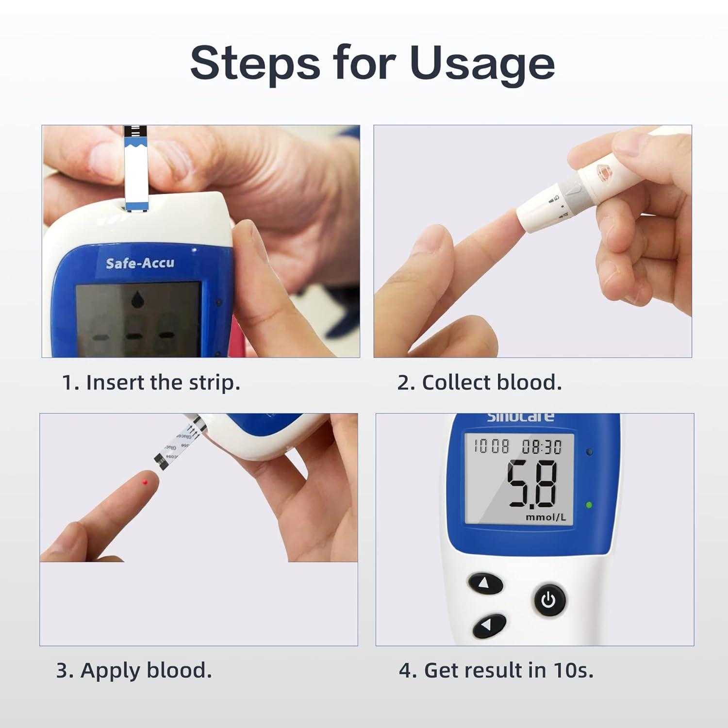 Sinocare Test Strips (Safe Accu2) Blood Sugar Test Strip Diabetes Test