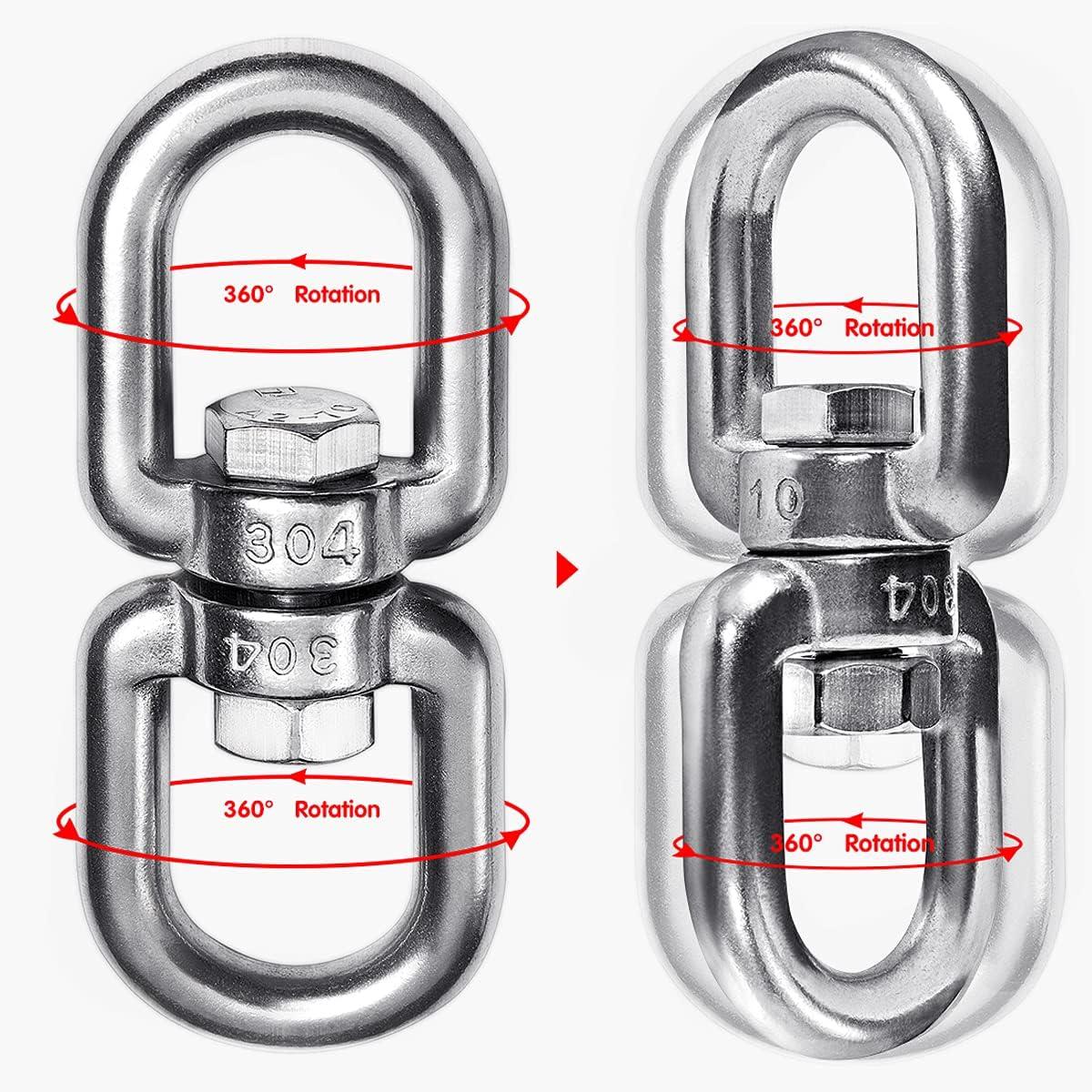 1 pcs M12 Thickness 304 Stainless Steel Double End Eye Swivel Hook Shackle