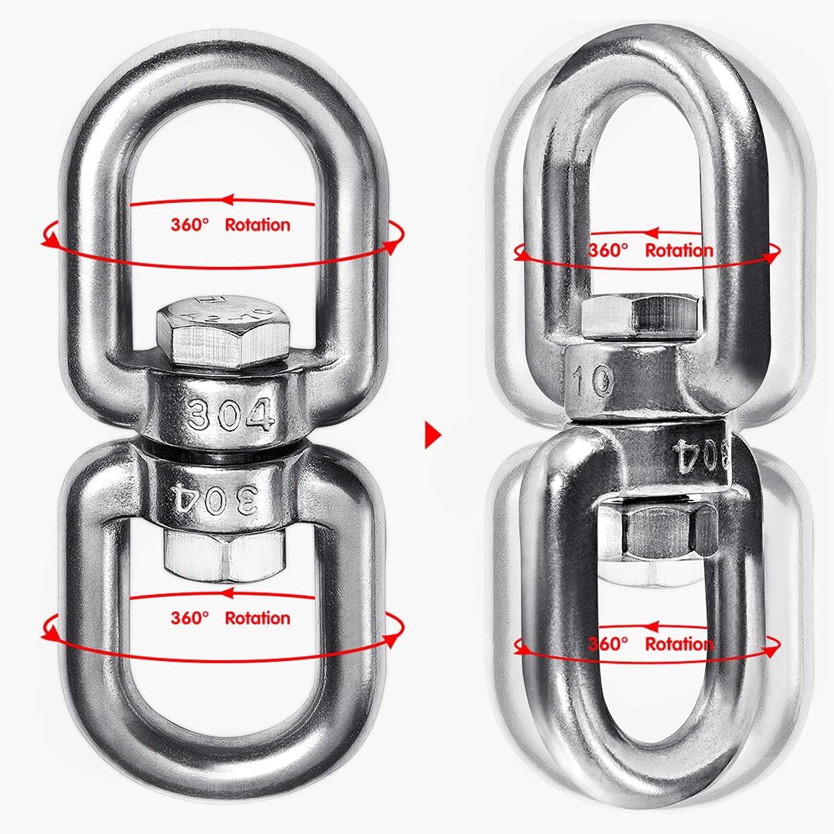304 Stainless Steel Double Swivel Ring Hook with Snap Hooks