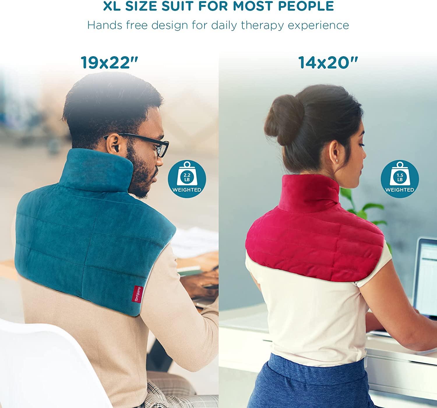 Weighted Heating Pad for Neck and Shoulders Comfytemp 2.2lb Large