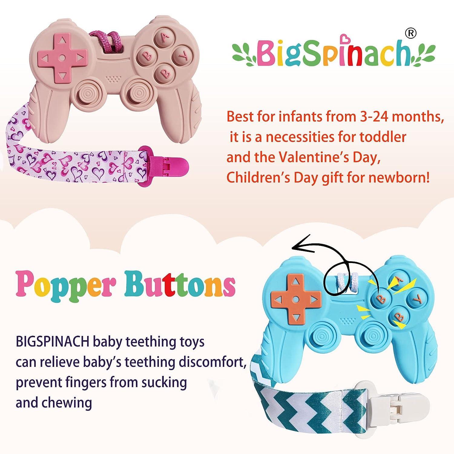 BigSpinach Baby Video Game Controller Teether Toy Pink Gamer Teething