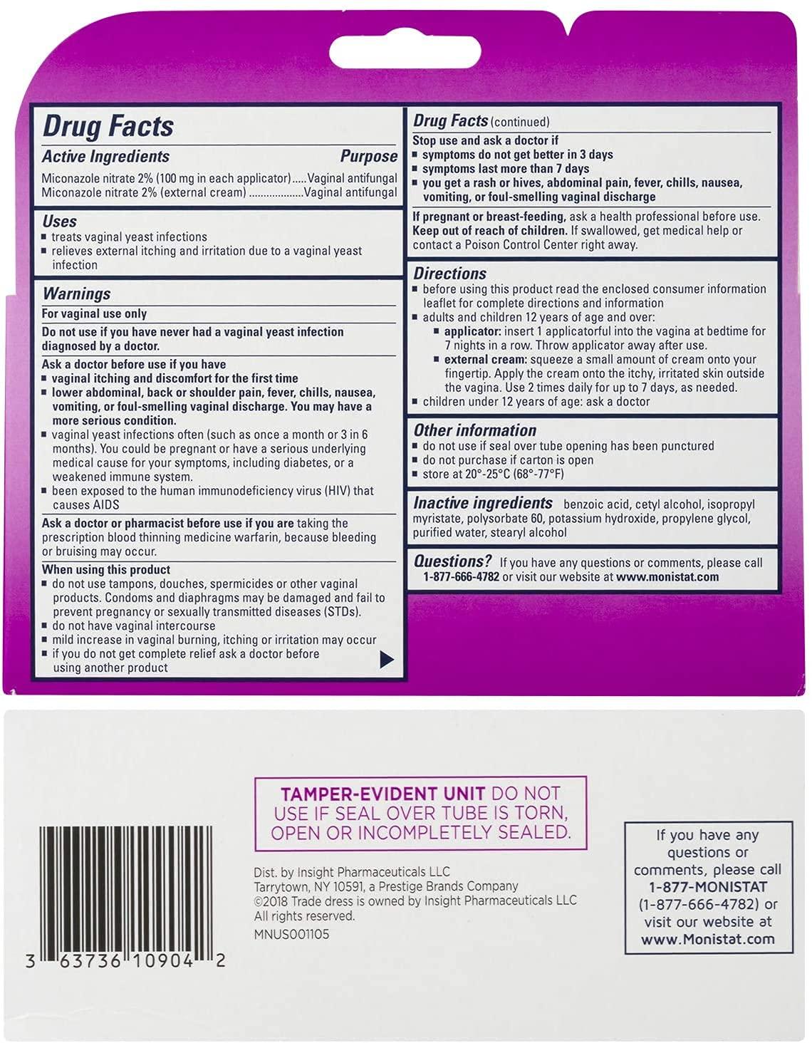 MONISTAT 7Dose Yeast Infection Treatment with Boric Acid Feminine Wash