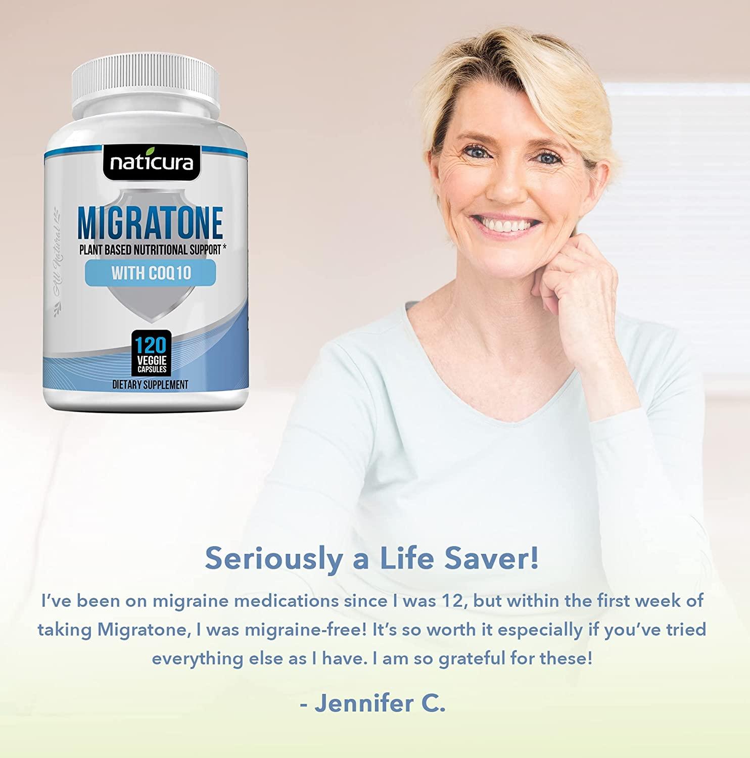 Migratone Migraine Relief Supplement Natural Headache Support with PA