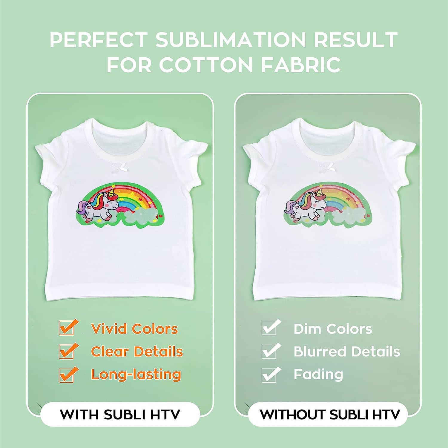 HTVRONT Clear HTV Vinyl for Sublimation - 12 X 5FT Upgraded Matte  Sublimation Vinyl - Wash Durable Clear Dye Sub HTV for Light-Colored Cotton  Fabric Matte 5FT