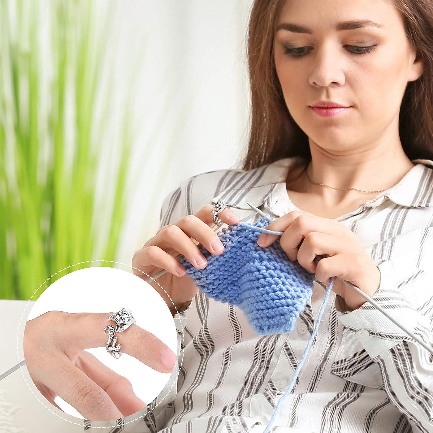3pcs Adjustable Knitting Loop Ring- Finger Ring,crochet Finger Yarn  Holder,yarn Guide Finger Holder