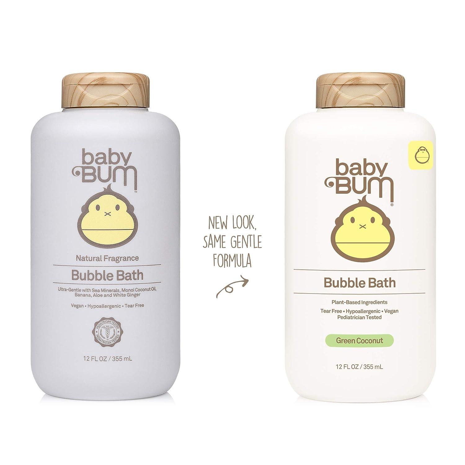 Baby Bum Bubble Bath, Tear Free Foaming Bubble Bath for Sensitive Skin  with White Ginger, Natural Fragrance, Gluten Free and Vegan, 12 FL OZ