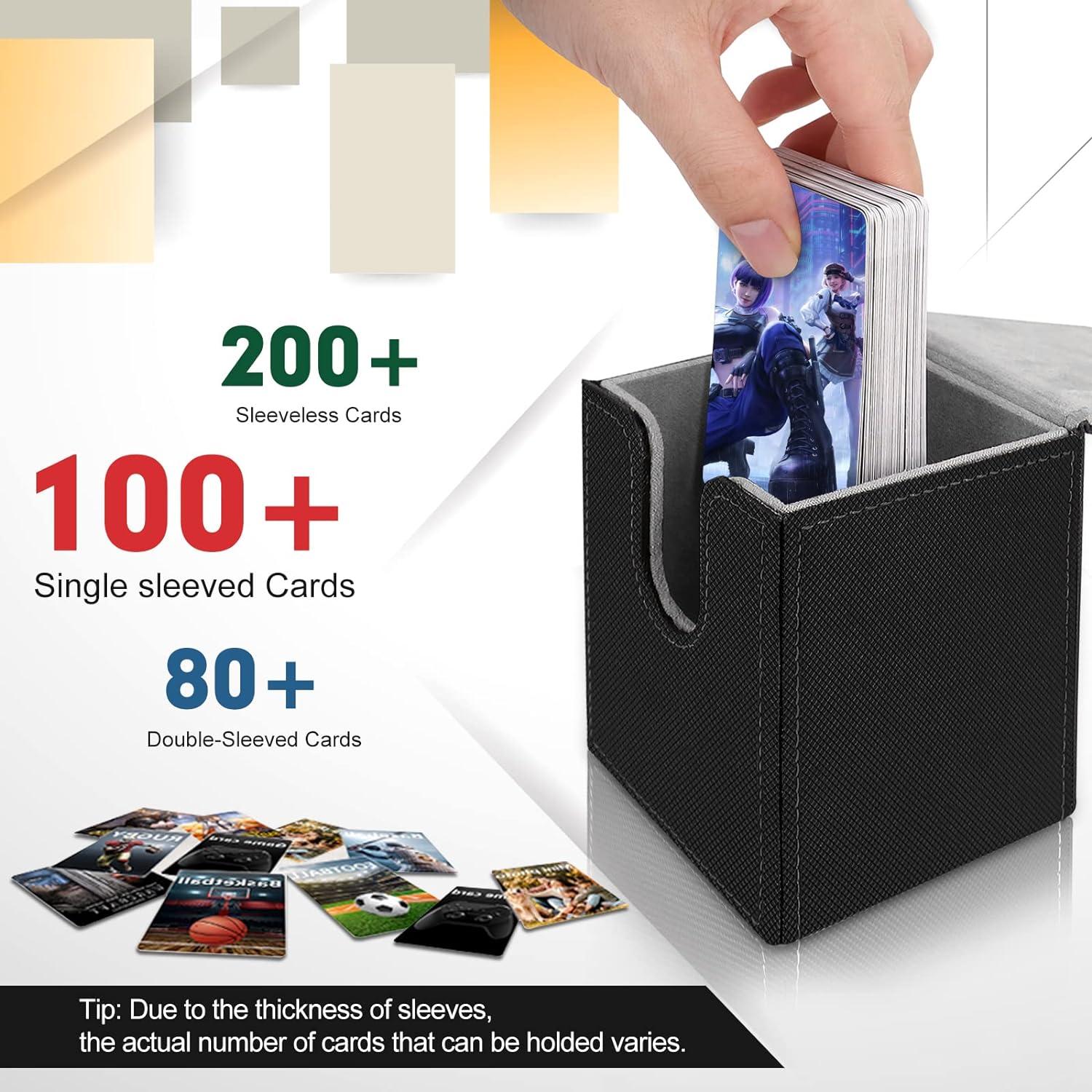 Mlikero 4 Pack Large Card Deck Box for 100+ Single Sleeved Cards | Premium Leather Commander Deck Box with Dividers | Compatible with Mtg, Trading & Sports Cards | Buy Now with Mlikero 4 Pack Large Card Deck Box for 100+ Single Sleeved Cards | Premium Leather Commander Deck Box with Dividers | Compatible with Mtg, Trading & Sports Cards | Buy Now with