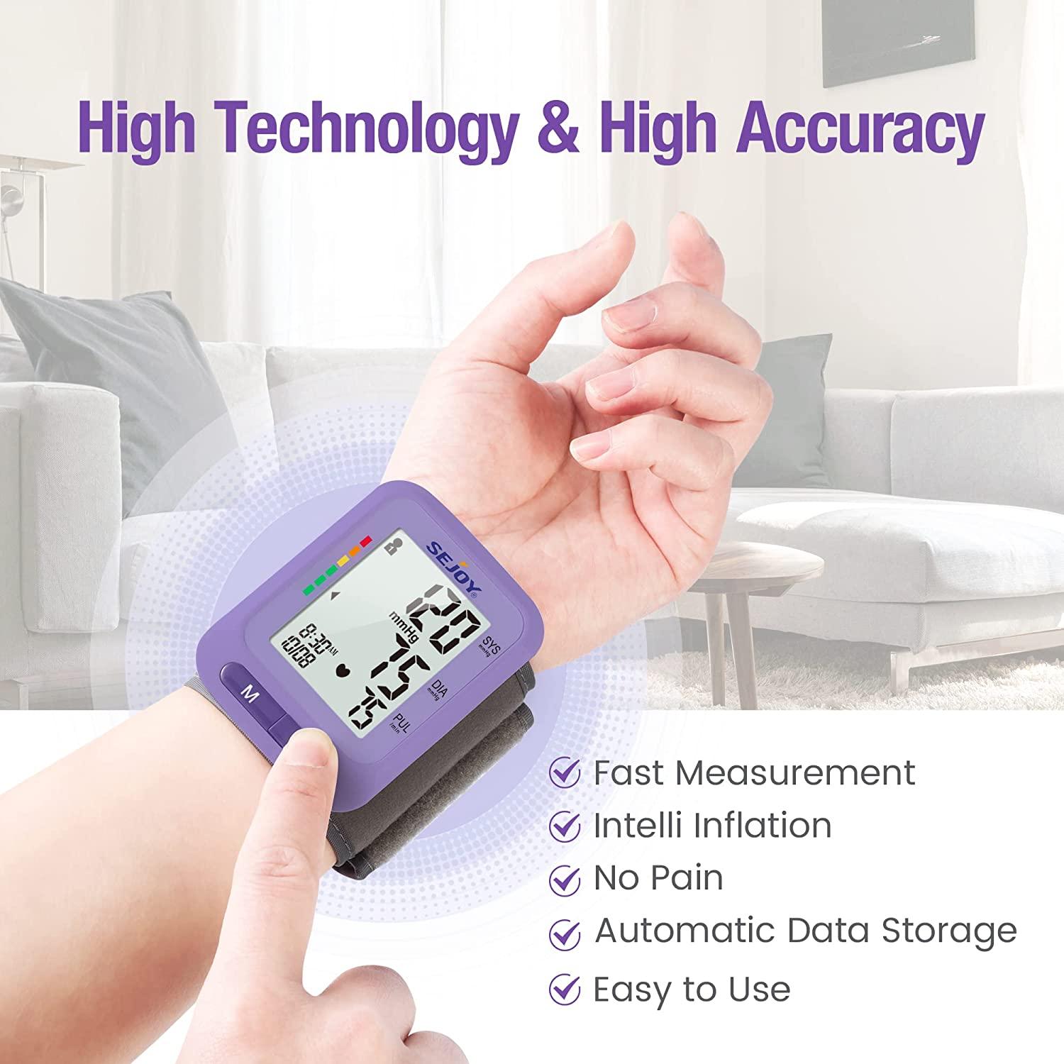 Blood Pressure Monitor XL Wrist Cuff 5.3-8.5 inch, Automatic Accurate BP  Machine, Large Screen Display, 120 Reading Memory, Irregular Heartbeat  Detector, Home Use Digital Blood-Pressure Monitor