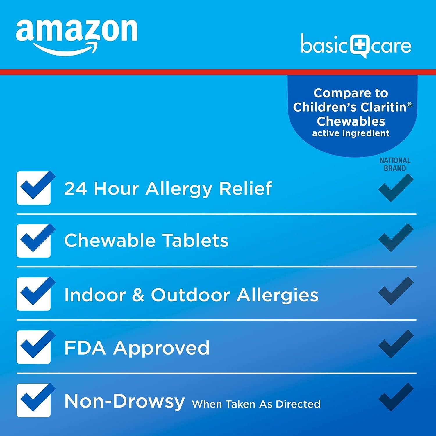 Amazon Basic Care Children's Allergy Relief Chewable Tablets 5mg 24
