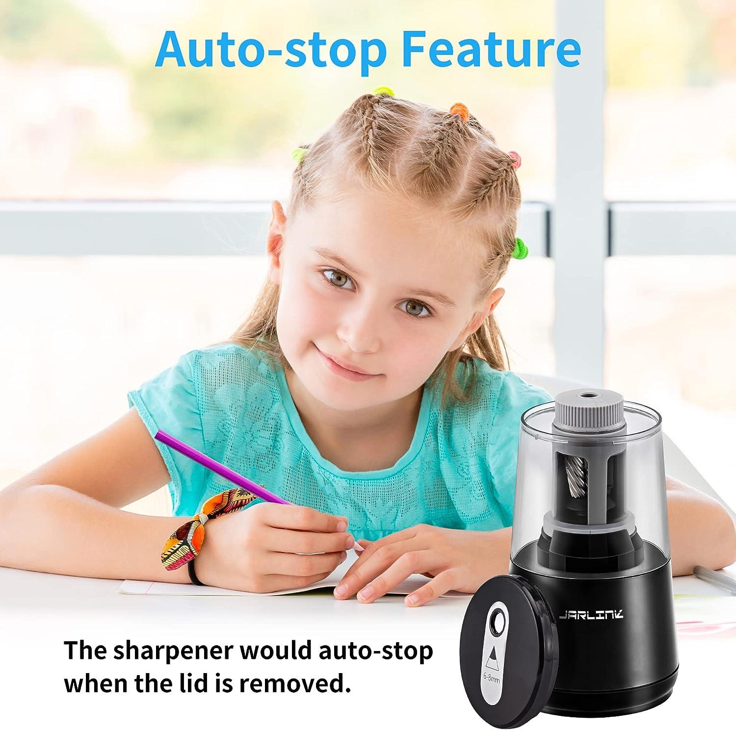 JARLINK Electric Pencil Sharpener Heavyduty Helical Blade to Fast Sharpen Auto Stop for No.2