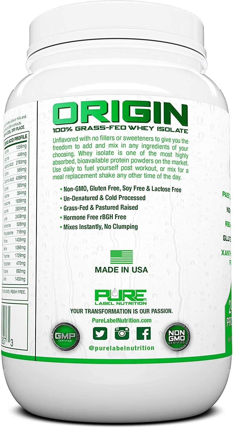 Pure Label Nutrition 100 GrassFed Whey Protein Isolate 2lb