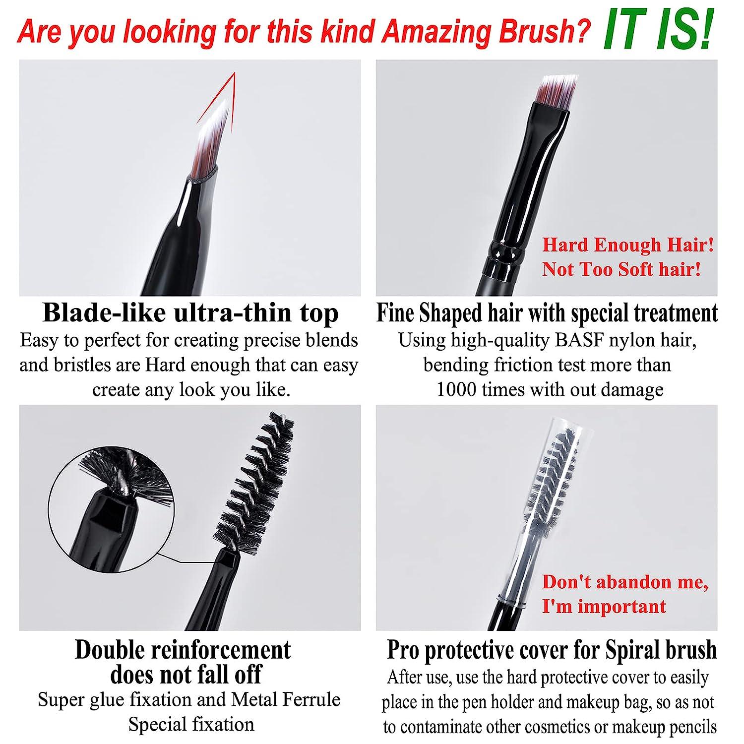 Ultra Thin Brow Brushes Duo Angled Eyebrow & Eyeliner Brush Set