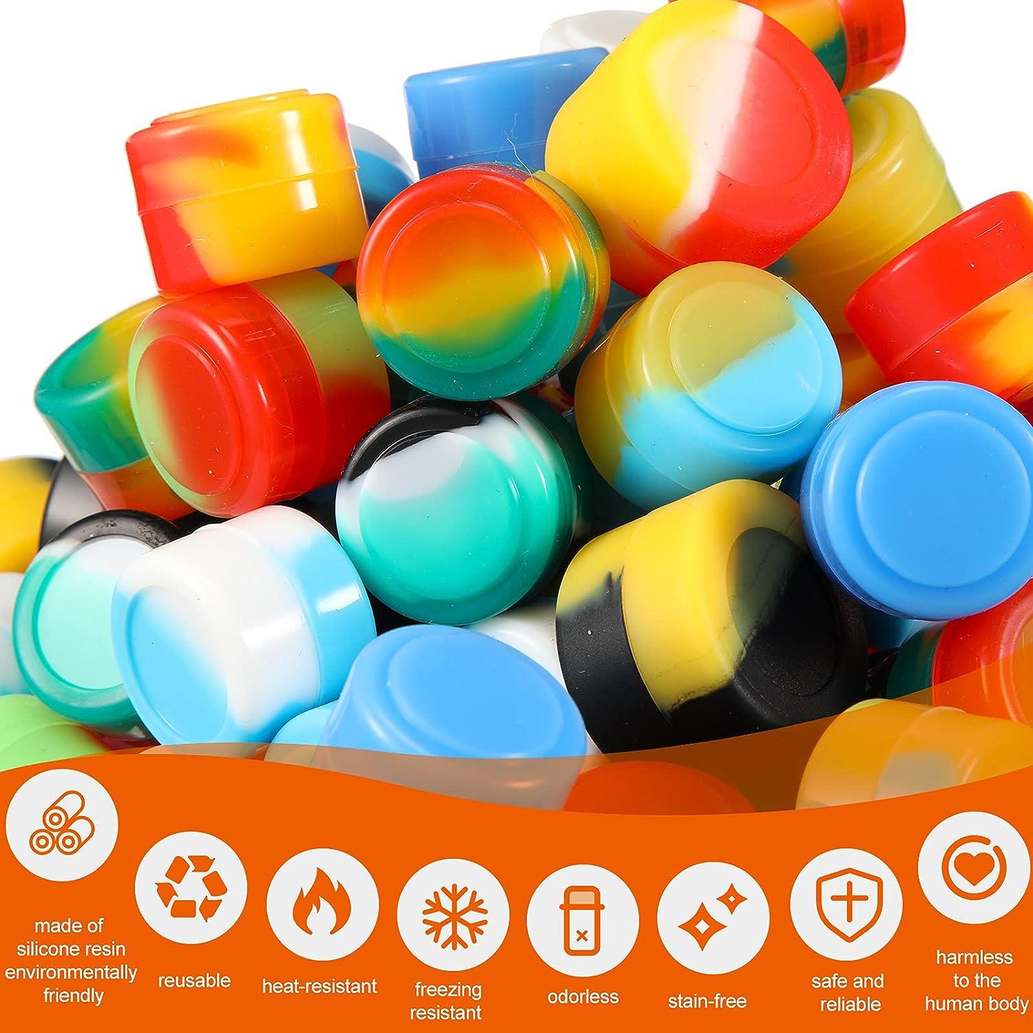 153 Pieces Silicone Wax Container Mini Round Wax Containers Non