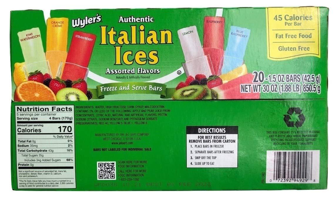 Wylers Authentic Italian Ices (20) 1.5oz (Original)