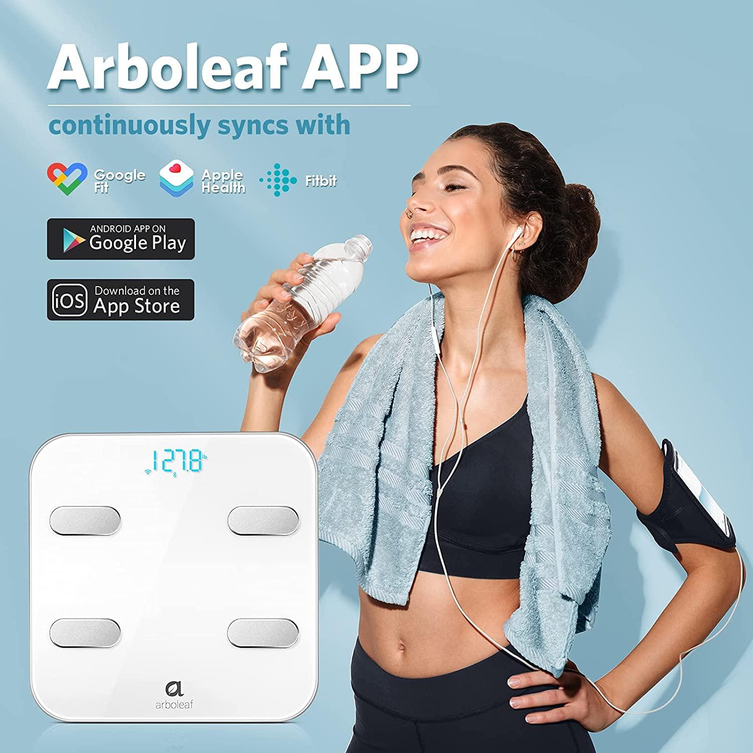 Arboleaf Weight Scale - Smart Scale Bluetooth Body Fat Scale Wireless with iOS, Android App, Unlimited Users, Auto Recognition, 10 Body Composition