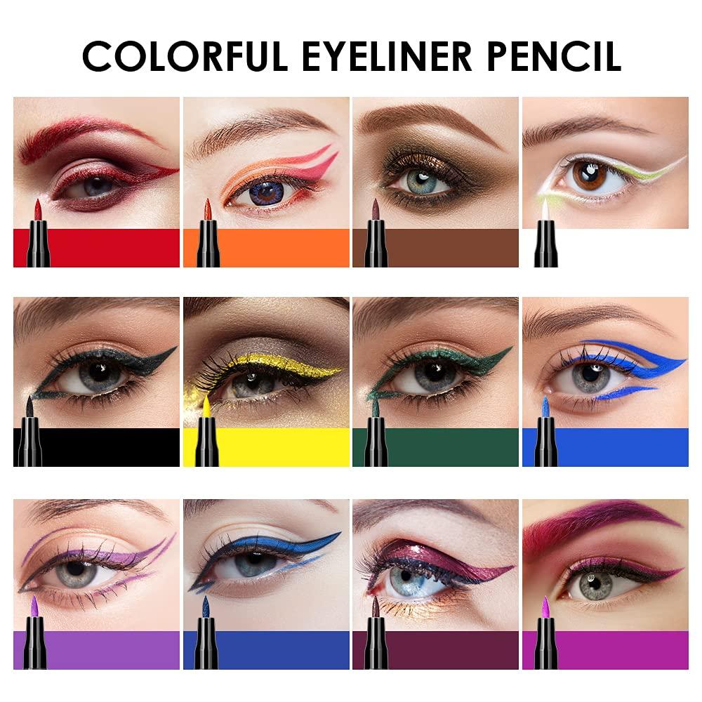 EYESEEK Liquid Eyeliner Pen Set Colorful Eye Liner pencil Matte 12