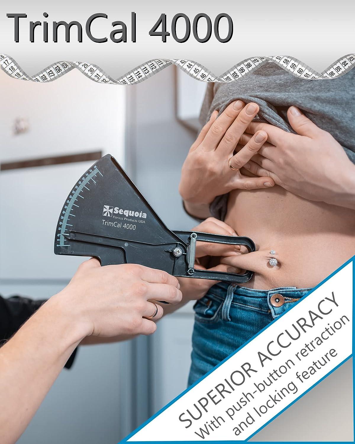 TrimCal 4000 Body Fat Caliper with Measure Tape & Fat Chart Black