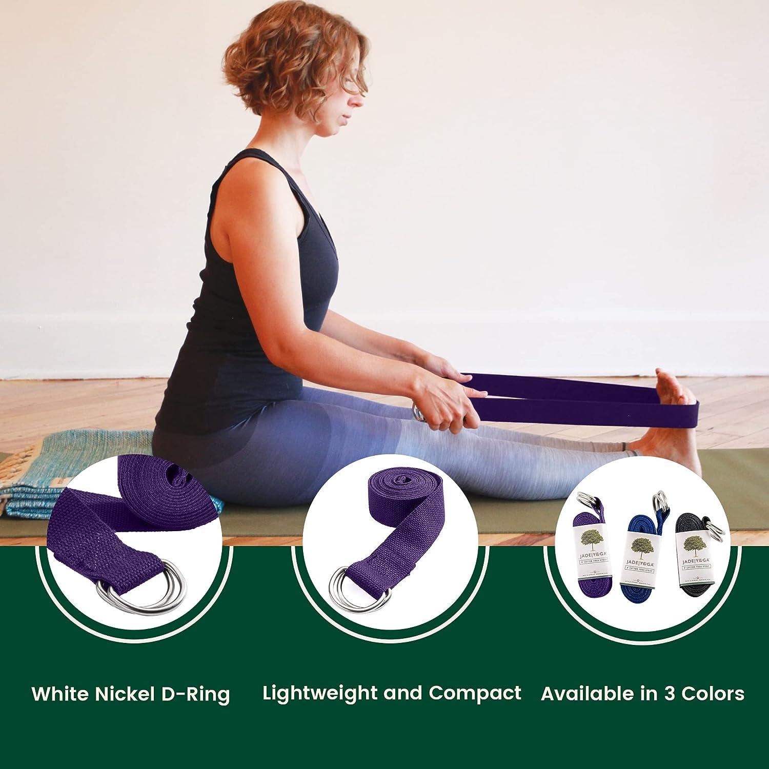 JadeYoga Strap - 8 Foot Long Adjustable Strap for Yoga, Adjustable
