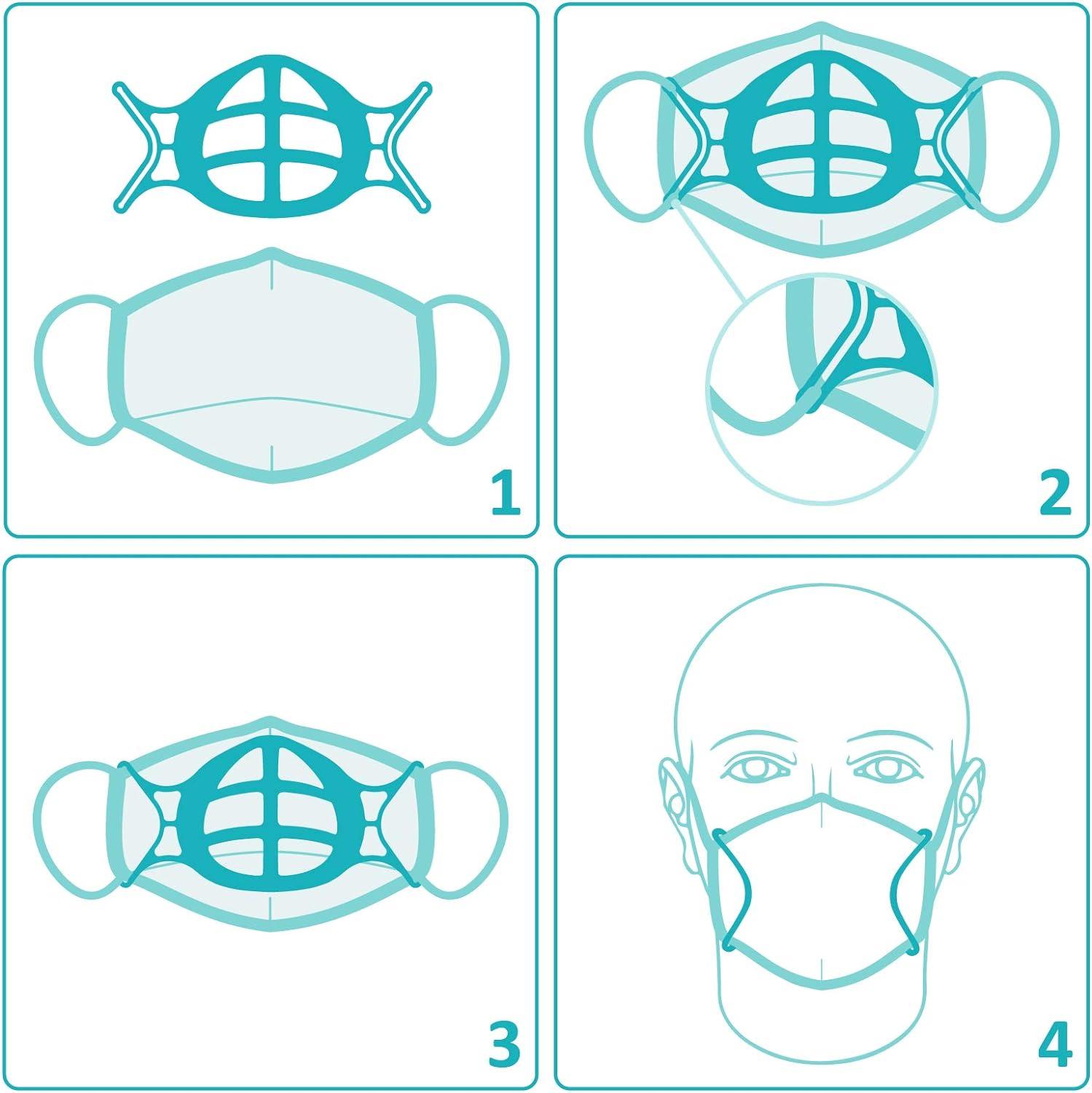 3D Mask Bracket Insert for Cloth Mask - Mouth Guard for Breathing Space ...