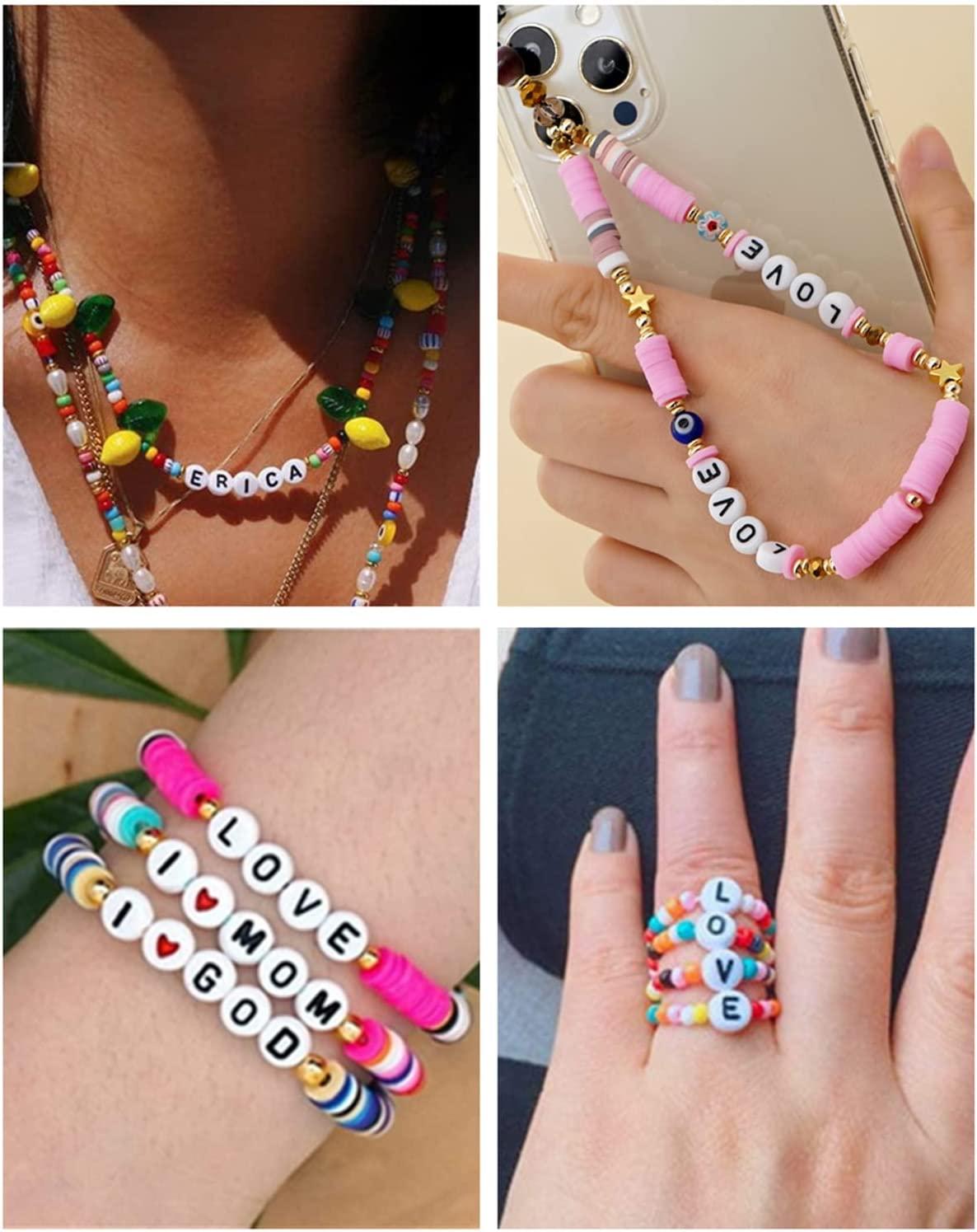 Alphabet Beads, Letter Beads DIY Letter Beads Acrylic Letter Beads For  Jewelry Making 
