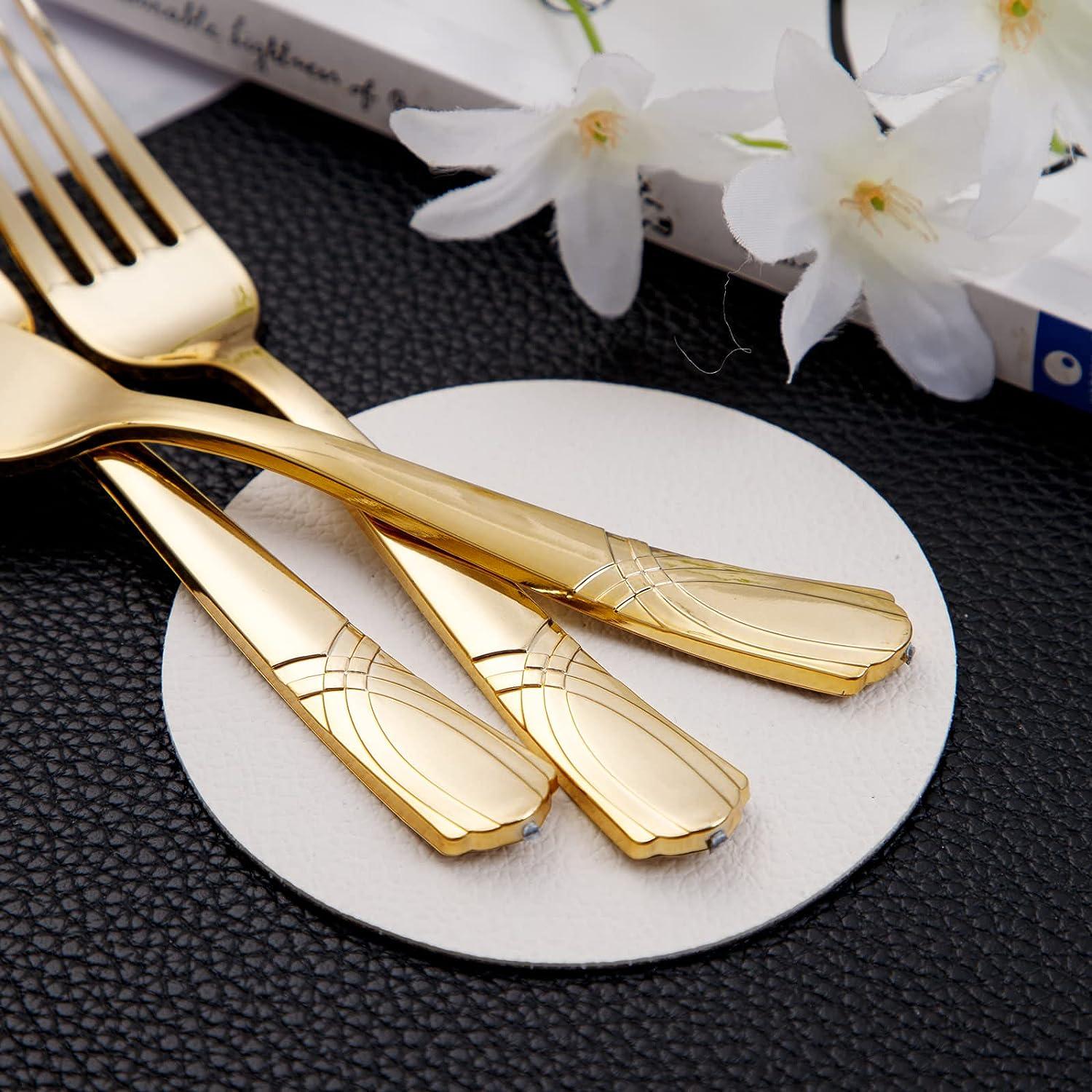 Supernal 400pcs Plastic Forks Gold, Disposable Forks Heavy Duty, Gold