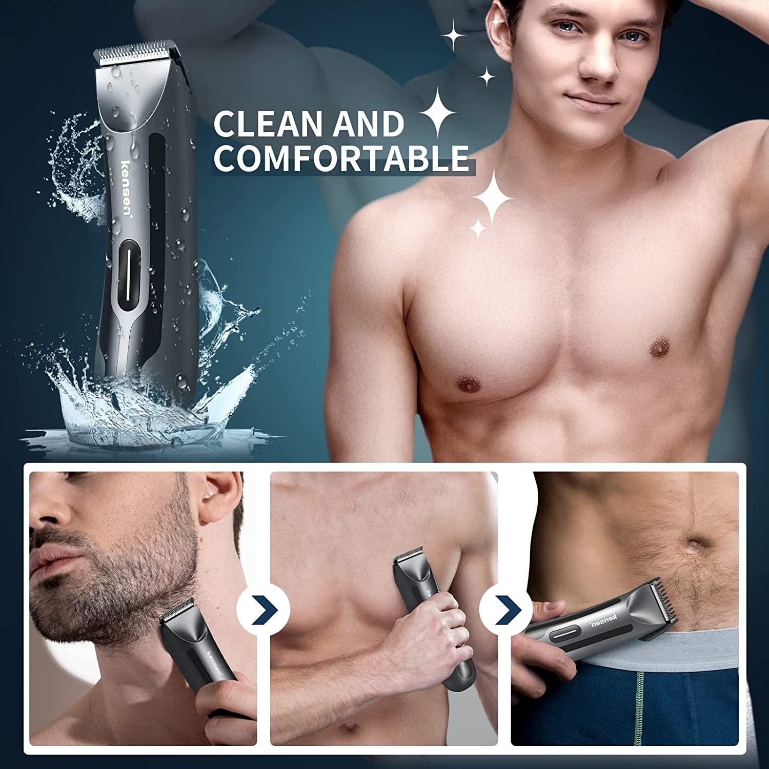Electric Groin Hair Trimmer, KENSEN Body Trimmer for Men, Rechargeable Ball  Shaver Groomer, Replaceable Ceramic Blade Heads, Waterproof Wet / Dry  Clippers, Male Pubic Hair Hygiene Razor Case