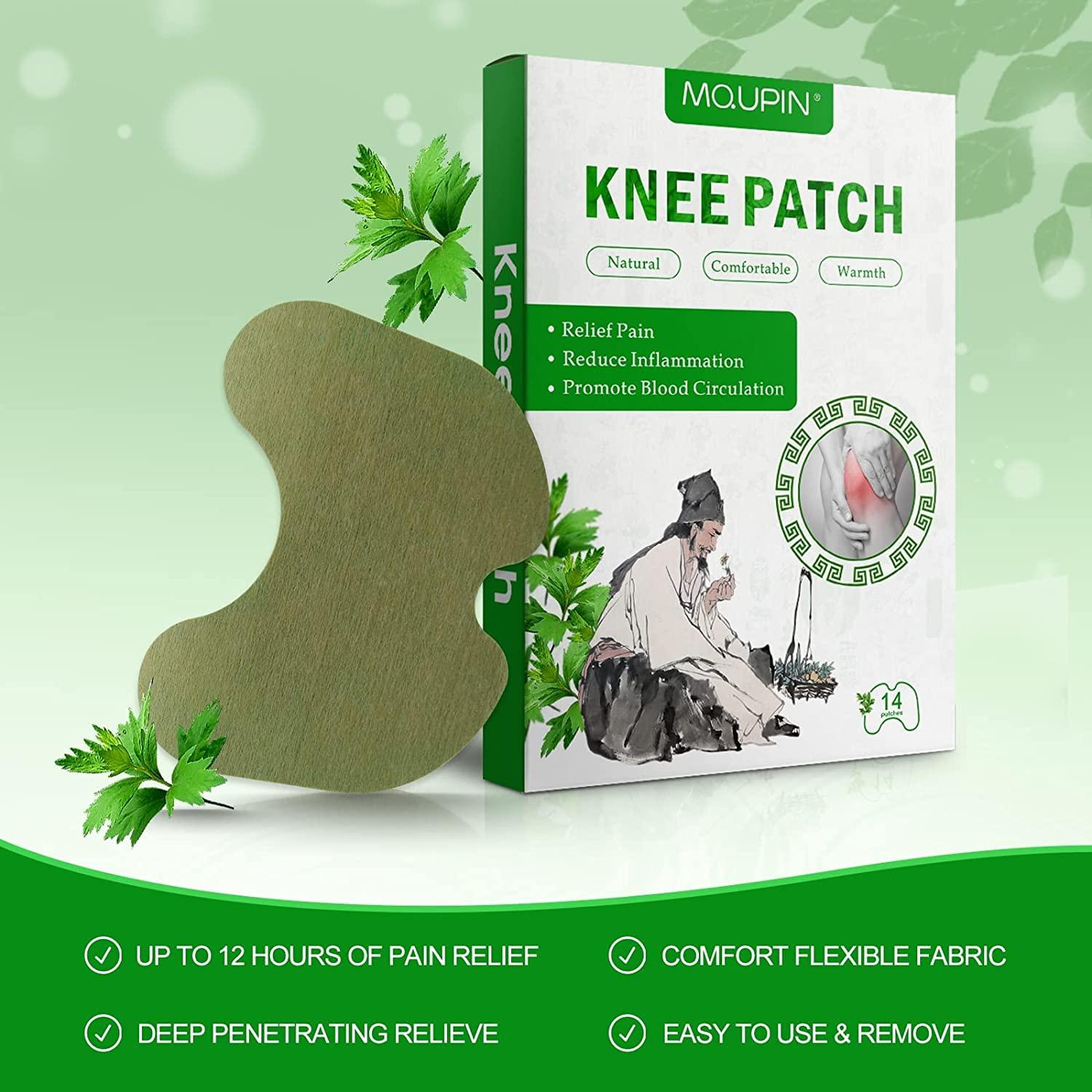 MQUPIN Knee Pain Relief Patches, Wormwood Pain Relief Patches, Knee Relief  Patches Kit Quick Relief of Pains for Knee, Back, Neck, Shoulder,  Waist(14Patches)